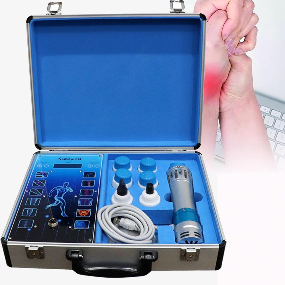 DPLXQPP Shockwave Therapy Machine,Professional Portable Extracorporeal Shockwave Therapy Machine with 7 Massage Heads for Pain Relief,Anti-Cellulite Ed