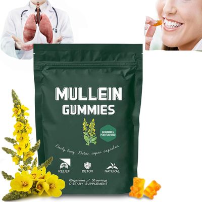 BetterLungs Mullein Gummies,Healthcare Supplement Edible Fitness Dietary Gummy,Daily Respiratory Health Gummies,Lung Health & Sinus Relief,Pear Flavor (1)