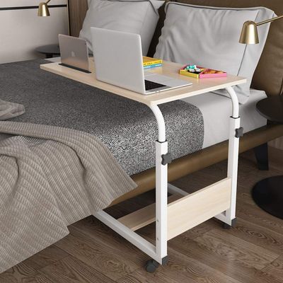 Adjustable Overbed Table with Lockable Wheels for Elderly or Bedridden Patients 80x50cm
