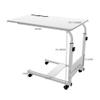 Adjustable Overbed Table with Lockable Wheels for Elderly or Bedridden Patients 80x50cm view 2