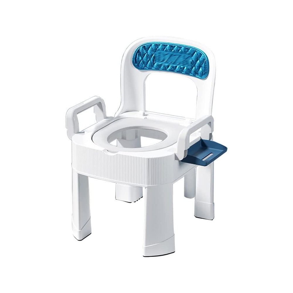 OZBMA Foldable Commode/Shower Chair Portable Bedside Commodes Chair,Ergonomic And Comfortable Seat,Non-slip Bathroom Stool With Backrest And Removable Armrests Toilet Alternative Chair