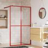 Lauuoeriau Walk-in Shower Wall with Clear ESG Glass Red 118x195 cm view 1