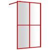 Lauuoeriau Walk-in Shower Wall with Clear ESG Glass Red 118x195 cm view 2