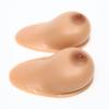 KRLZKID Crossdresser Self-adhesive Fake Boobs Silicone Breast Bra Prosthesis Forms For Mastectomy Shemale Cosplay,Brown-XL/1000g/Pair/DCup view 4