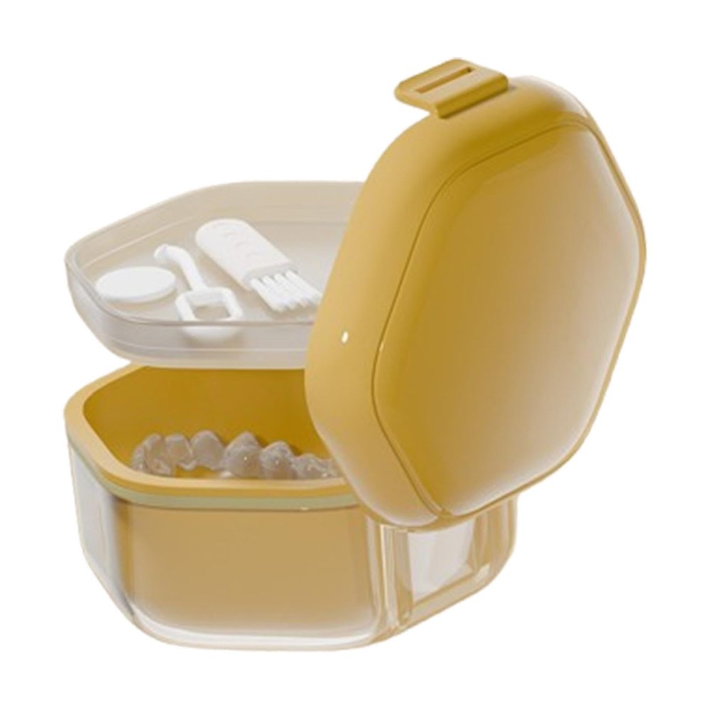 Denture Container, Retainer Case, Denture Case, Storage Box for Braces, Mouth Guard, Mouth Guard, Travel Holder, Portable Dental Container Case, Partial Denture Case for Mu