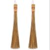 2 Piece 32 inch Multi-Surface Sturdy Outdoor Authentic Coconut Leaf Broom Asian Heavy Duty Broom Thai Natural Coconut Leaf Broom (Country Rustic) view 1