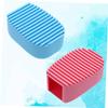 BCOATH Mini Silicone Clothes Washing Brush Set, 2pcs Handheld Laundry Scrubbing Brushes in Blue and Pink, Portable Multipurpose Washboard Cleaner for Stains and Delicate Fabric Care view 4