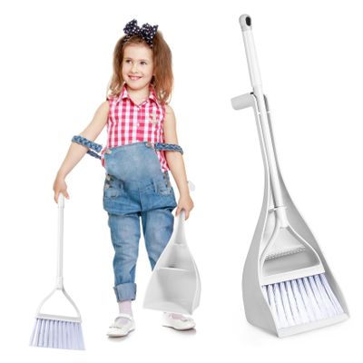 Cabilock Mini Broom and Dustpan Small Brush and Pan Desktop Cleaning Tool Freestanding Design Toothed Dustpan