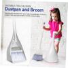 Cabilock Mini Broom and Dustpan Small Brush and Pan Desktop Cleaning Tool Freestanding Design Toothed Dustpan view 3