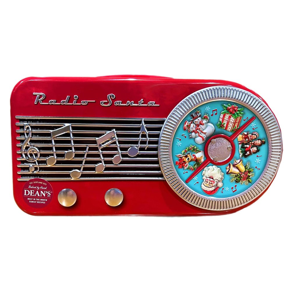 eBoutik - Musical Christmas Music Radio Christmas Biscuits Gift Tin - Novelty Luxury Shortbread Xmas Tins That Makes Sounds