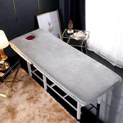 4cm Foam Mattress for Massage Bed with Elastic Bands and Breath Hole Soft Massage Table Topper for Non Slip Lash Bed Cushion Square Head Design Grey Size S 80x190cm