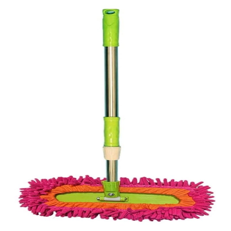360 Rotating Mini Microfiber Mop for Wet and Dry Cleaning Retractable and Hangable Floors Cars Glass Rose Red