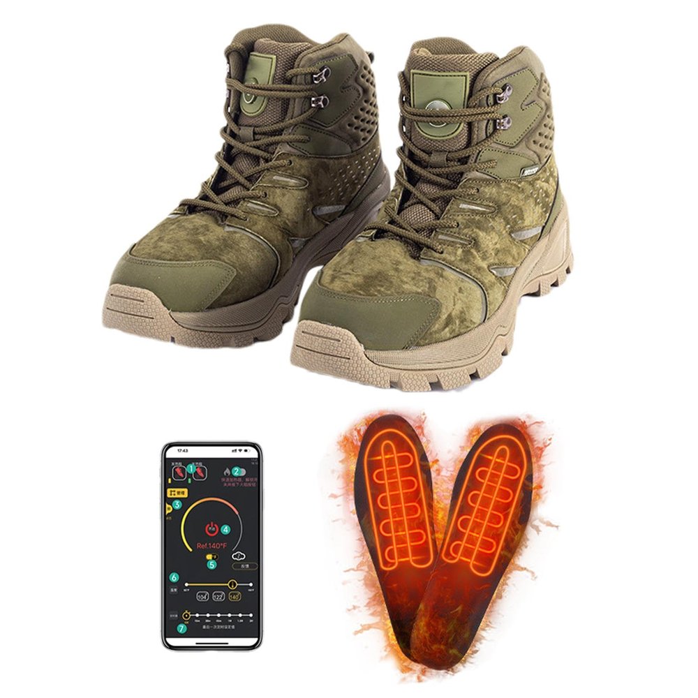 Heated Trainers, Outdoor Camping Shoes, Foot Warmer Shoes, Non-Slip Sole Shoes, Temperature Controlled Heating Shoes, Rechargeable Electric Shoes, Heated Footwear for Men, Heated Footwear for Women