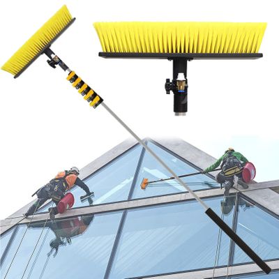 TYHAYJYK Water Fed Pole Kit for Window Cleaning, Outdoor Window Glass Solar Panel Cleaning Extendable Brush for Photovoltaic Panel Cleaning, Trucks Windows,24Ft/7.5M/34Ft/10.