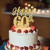 Rsstarxi 1 Pack Happy 60th Birthday Cake Topper Glitter Hello 60 Fabulous Cake Pick Cheers to 60 Birthday Cake Decorations for Boys Girls Happy 60th Birthday Anniversary Party Supplies Gold view 3