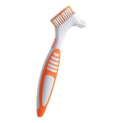 Denture Brush False Teeth Cleaning Brush Double Sided Toothbrush with Multi-Layered Bristles Denture Toothbrushes
