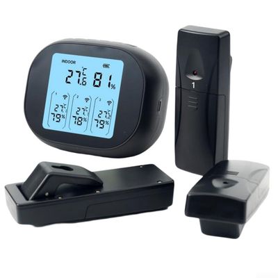 Rechargeable Electronic Thermometer featuring Dual Sensor Technology and 100m Wireless Range for Precise Readings (one to three)
