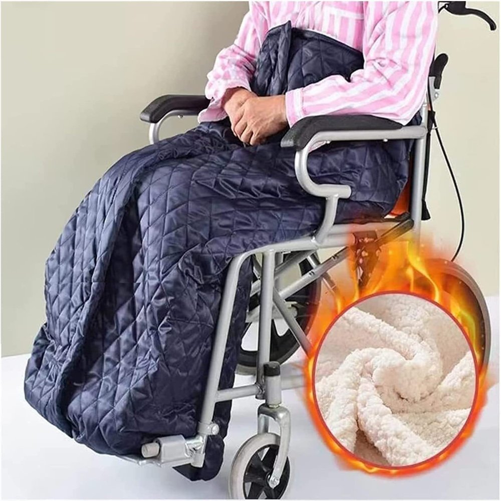HUIBBGO Wheelchair Cover, with Zipper and Villus Heavyweight Wheelchair Blanket Universal Wheelchair Accessory