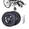 Set Of 2 Replacement 6-inch/7-inch/8-inch Walker Wheels Front Casters Wear-Resistant PU Tires, Anti-Slip Solid Wheelchair Wheels For Adults, Seniors, And Elderly(Black,7in/17cm) view 1
