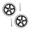 2 Pack Solid Replacement Wheels 6/7/8in Wheelchair Front Wheels with Screws Rollator Walker Anti-Slip Replacement Casters Rollers Wheels Easy to Install(Gray,8in/20cm) view 1