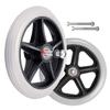 2Pcs Replacement Walker Wheels Rubber Rollator Wheel Replacement Wheelchair Replacement Wheel Caster 6in 7in 8in Trolley Non-Slip Caster Wheel with Screws(Gray,6in/15cm) view 1