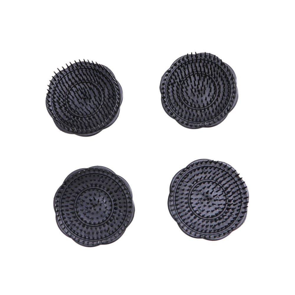 NULYLU 4pcs Hair Shampoo Brush Scalp Massager Brush Dense Spike Hair Scalp Massager and Deep Cleaning Black
