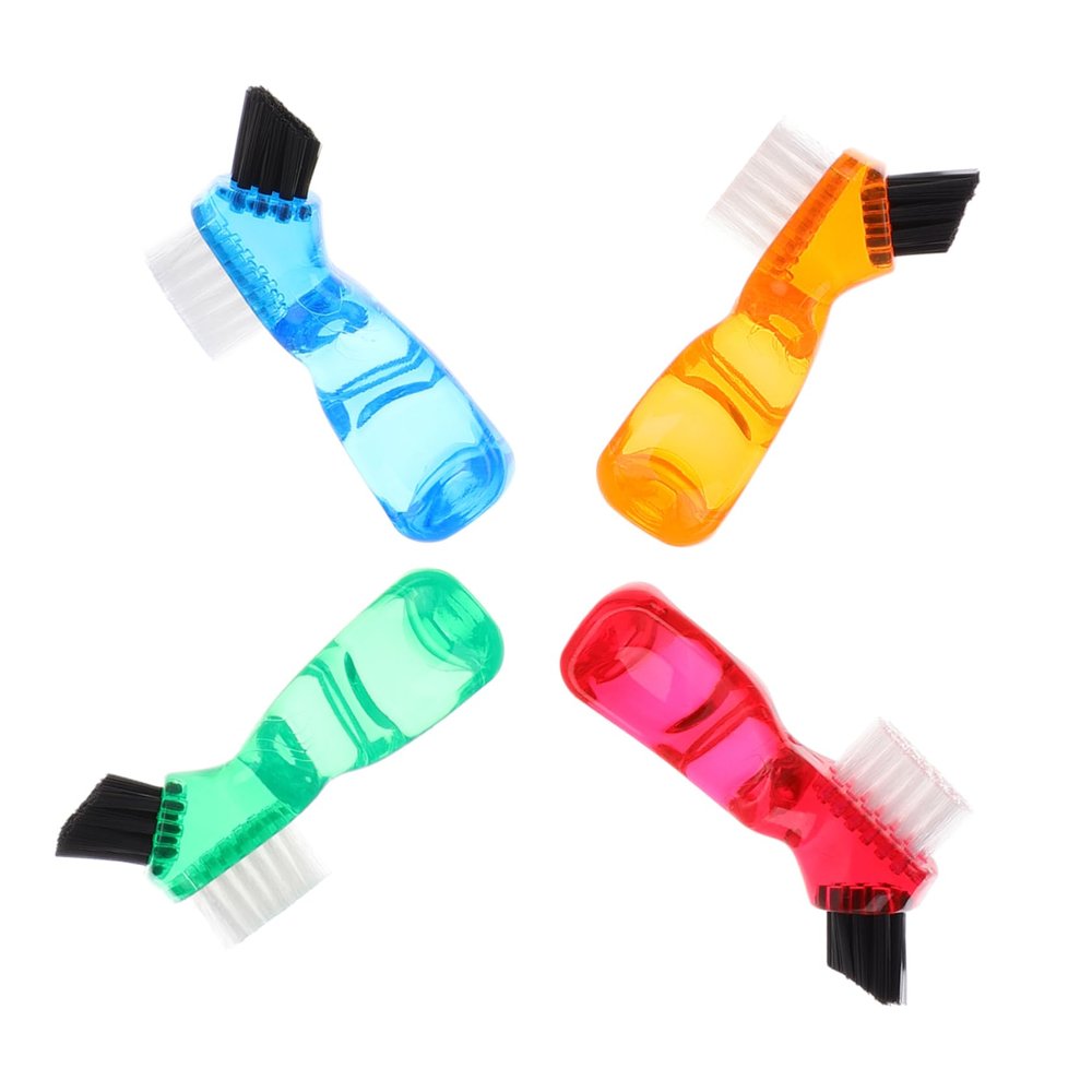 NULYLU 4pcs Denture Toothbrush Double Side Bristles Hard Material for for Cleaning False Teeth and Maintaining Oral Hygiene