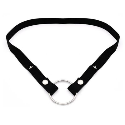 Auxiliary Chastity Belt Strap Adjustable Support Band with Scrotum Ring for Male Chastity Devices Durable Stainless Steel Harness Accessory for Secure Cage Fit & BDSM Play (Black)