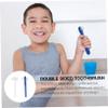 FRCOLOR Double Sided False Teeth Brush 2pcs Long Handle for Denture Cleaning and Fresh Breath Care view 4