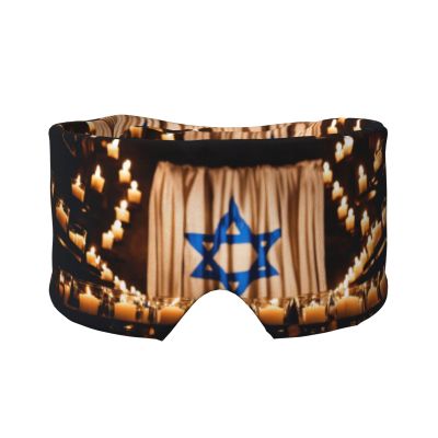 Israeli Flag Print Sleep Mask for Men Women, Soft Eye Cover, Soundproof Sleep Earmuff Headband for Travel, Nap