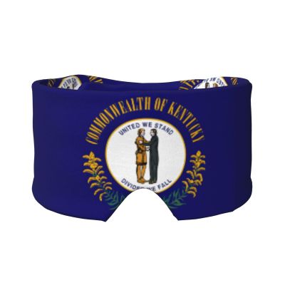 Kentucky State Flag Print Sleep Mask for Men Women, Soft Eye Cover, Soundproof Sleep Earmuff Headband for Travel, Nap