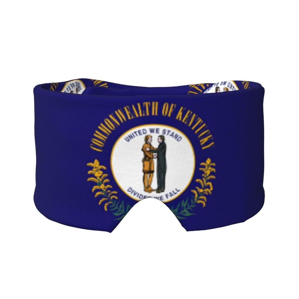Kentucky State Flag Print Sleep Mask for Men Women, Soft Eye Cover, Soundproof Sleep Earmuff Headband for Travel, Nap