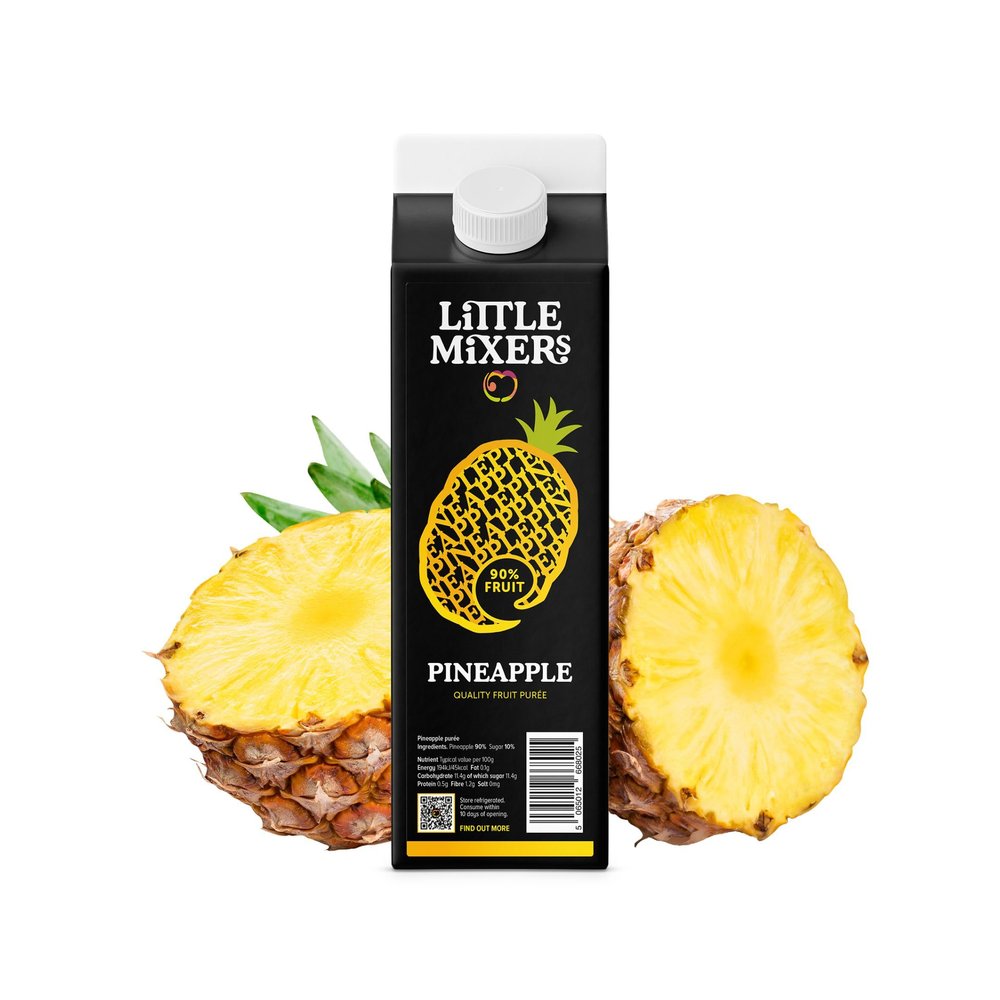 Little Mixers Pineapple Pure (1kg) | Real Fruit Pure for Cocktails, Desserts and Baking | Ready-to-Use, Rich Natural Flavour