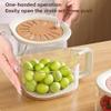 2-in-1 Draining and Preservation Basket, Multifunctional Fruit Washing Bowl with Strainer,Foldable Colander with Lockable Lid, Strainer Bowl Food Drainer,Vegetable Container with Lid and Handle (B) view 4