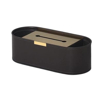 ZDUD Tissue box,HighGrade Leather Tissue box,Tissue Box Home Highgrade Leather Tissue Box Multifunction Remote Control Storage Box Integrated Simple Modern Paper Box Rack Tissue Dispenser.(Brown)