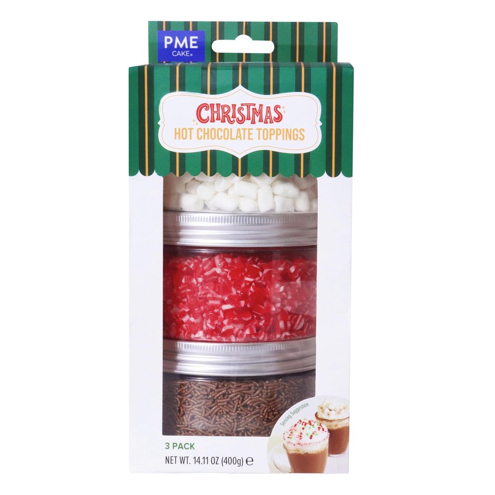PME Christmas Hot Chocolate Toppings - Set of 3 (400g)