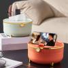 Tissue box,HighGrade Leather Tissue box,Creative Multifunctional Storage Tissue Box Living Room Coffee Table Highgrade Paper Box Practical Highfooted Tissue Box Facial Tissue Dispenser Box.(White) view 3
