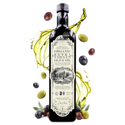 Organic Extra Virgin Olive Oil 1000ml | Prestige Cold Pressed Olives From Calabria, Italy | High Polyphenols | Premium Naturally Preserving Miron Violet Glass | 1L Vegan Friendly