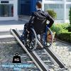 2PCS Adjustable Portable Aluminum Non Slip Telescopic Wheelchair Ramp for Stairs with 300KG Loading Capacity 121 210cm view 3