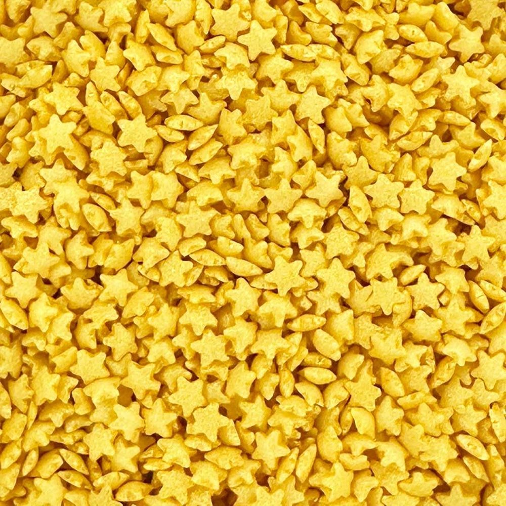 A Pinch Of - Stars - Mini Gold - Cake Topper Sprinkles - 25g Edible Shimmer Shapes Cupcake/Cake Decorations - For Weddings, Christenings, Halloween & Xmas Parties