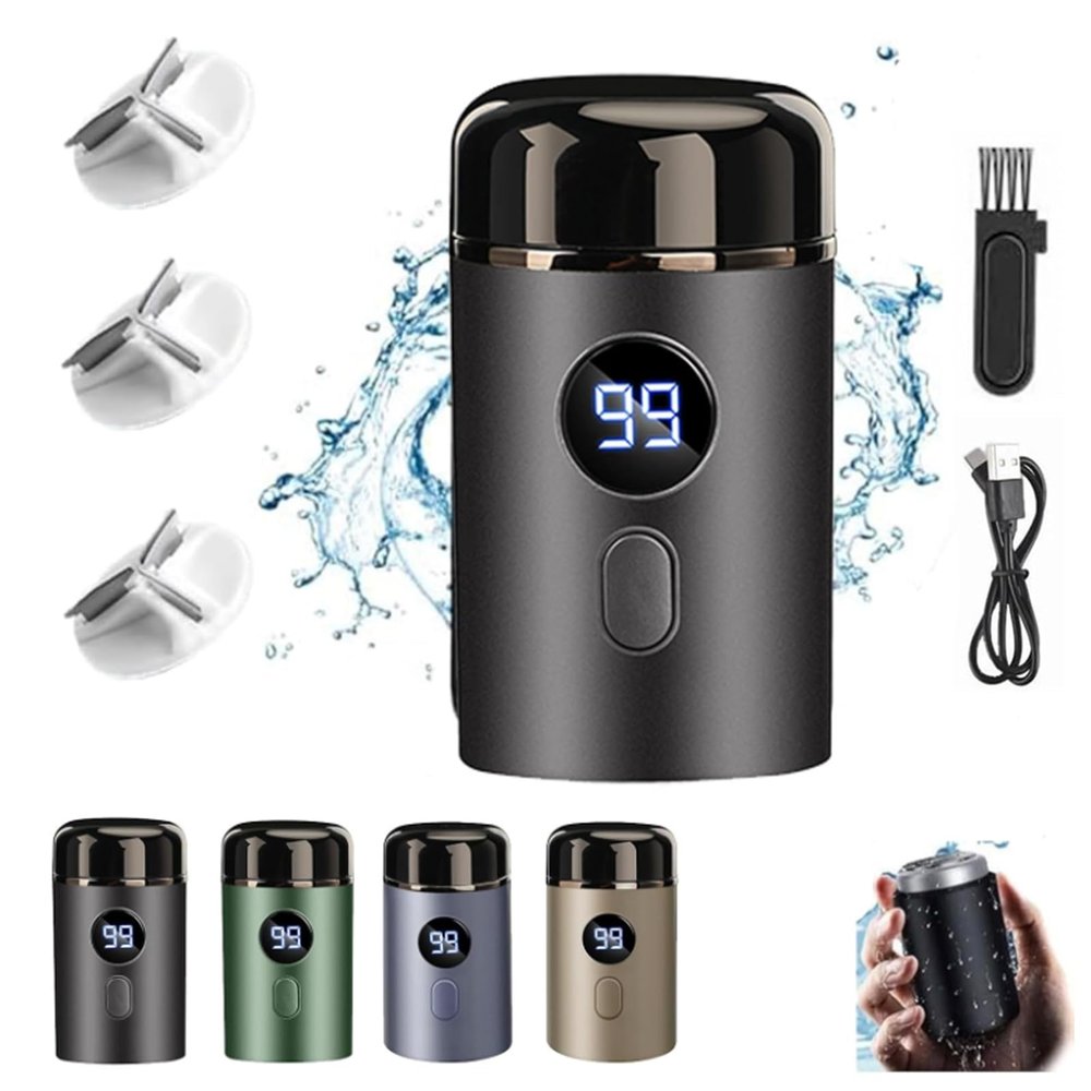 Enspiracle Mini Shaver, The Newest Unisex Mini Portable Electric Shaver, Pocket Size Washable Sopani Mini Shaver for Effortless Wet Dry Shaving Anywhere (Black)