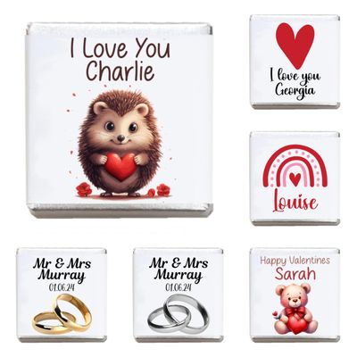 Personalised Written Love Chocolate Neapolitans Valentines Sweets Gifts for Her Gifts for Him Wedding Anniversary (100, Silver Neapolitan)