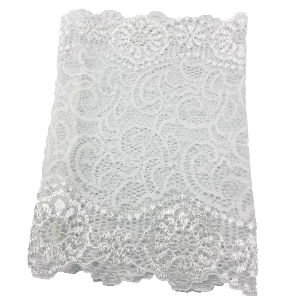 Decorative Unlined or Lined TPN Picc Line Lace Sleeve Cover for Cancer Chemo, Diabetes Freestyle Libre, Lymes Disease - Suitable for weddings/events (6.75" White #3)