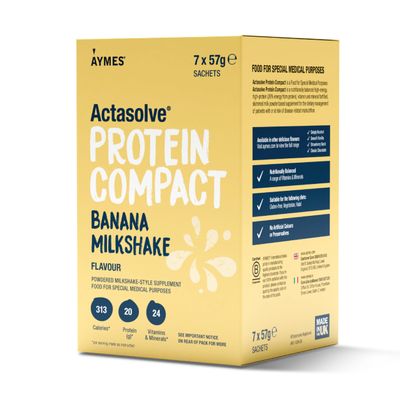 AYMES - ActaSolve Protein Compact - Banana - 42 Servings - High Protein Nutritional Powder - Gluten Free & Vegetarian - Suitable for Adults and Children Aged 3+