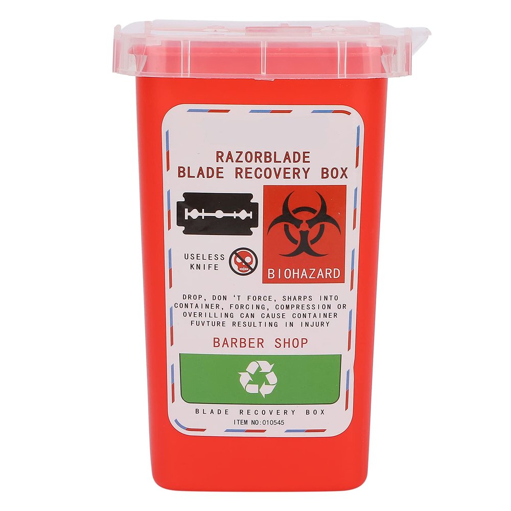 Sharps Container, Disposal Blade Container with Lid Design Needle Disposal Containers Home Sharps Disposal Container for Home and Professional Salon Use (Red)