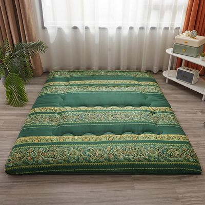 10cm Thick Futon Mattress Single/Twin/Queen/King Size Floor Guest Bed,Foldable Sleeping Bed Portable Camping Mattress Floor Lounger Couch Bed Mattress Topper (Orange,180x220cm)