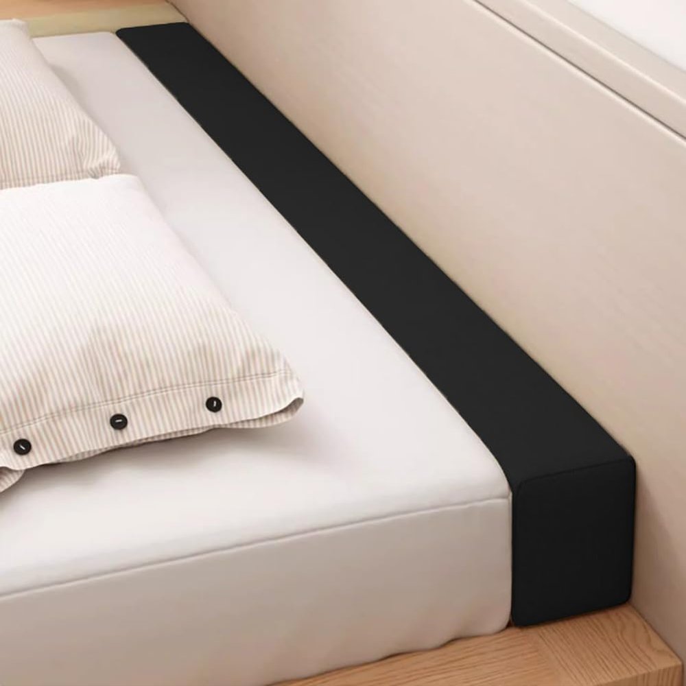 Bed Gap Filler,120/140/160/180/200cm Long Headboard Wedge Pillow Bed Mattress Bridge for Single/Twin/Queen/King Bed,Rectangle Bolster Support Cushion (Black,180x15x15cm)