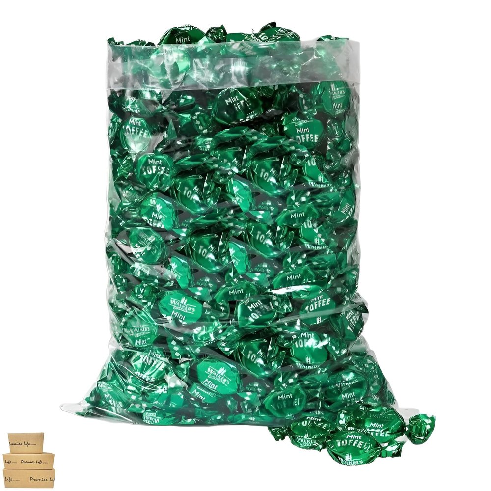 Toffee, Walker's Nonsuch Individually Wrapped Toffee, 500g bag, British Traditional Confectionery, Sweet treat In Premier Life Store Box (Mint Toffee)