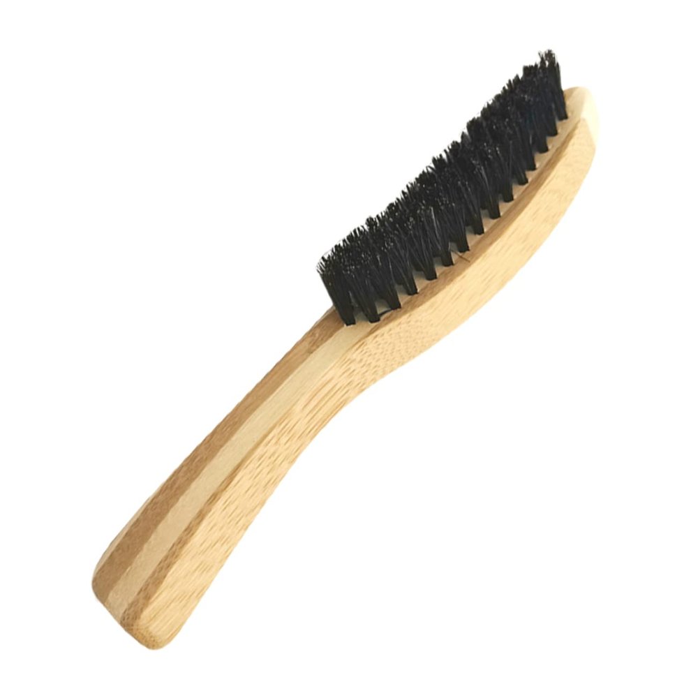 FRCOLOR Handle Beard Brush for Men Solid Wood Mustache Brush Portable Beard Care Accessory Long Handle for Home Barber Shop Salon