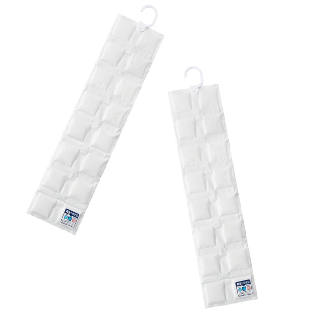 BUGUUYO 2pcs Hanging Moisture Absorber Bags for Wardrobe Household Dehumidification for Clothes Shoes and Indoor Spaces Prevent Dampness and Mold Closets Bathrooms and Basements